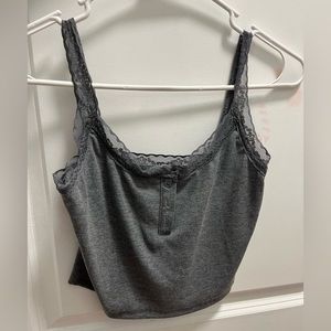 Cute grey sleeveless crop top from Shein